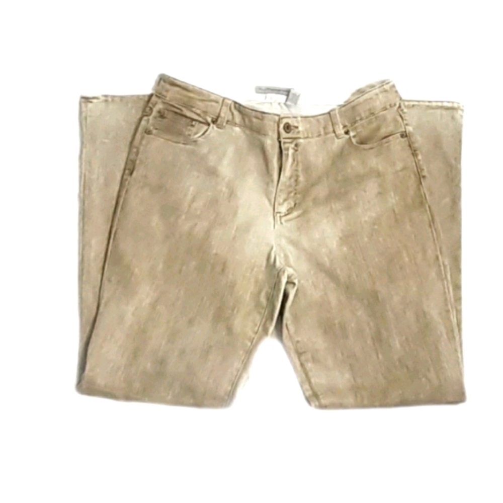 Chico's Platinum Womens Size 2.5 Tan Flare Leg Denim Jeans